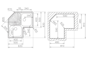 CHẬU RỬA INOX TEKA ANGULAR 2B 10118005 - 1 TEKA ANGULAR 2B 10118005