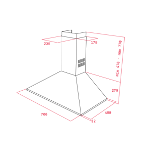 MÁY HÚT MÙI ÁP TƯỜNG TEKA DBB 70 40460420 TÂY BAN NHA - 1 TEKA DBB 70 40460420