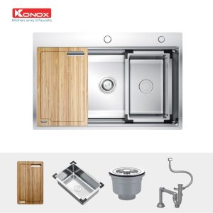 CHẬU RỬA BÁT KONOX KN7650TS - 3 CHẬU RỬA BÁT KONOX KN7650TS