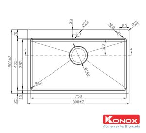 Chậu rửa chén bát KONOX KN8050TS Full - 1 Chậu rửa chén bát KONOX KN8050TS