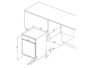 MÁY RỬA BÁT EUROSUN SMS80EU16E TỰ ĐỘNG HÉ CỬA
