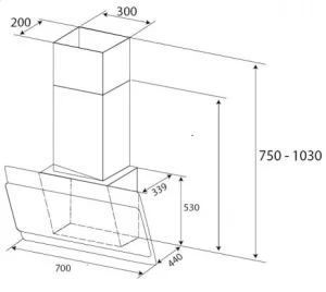 Máy Hút Mùi Phẳng KAFF KF-LUX AT70FH WH