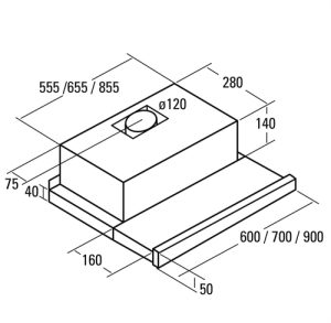 Máy hút mùi âm tủ Cata TF 2003 Duralum 60