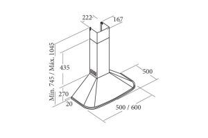 Máy hút mùi áp tường Cata NEBLIA 600 X/A
