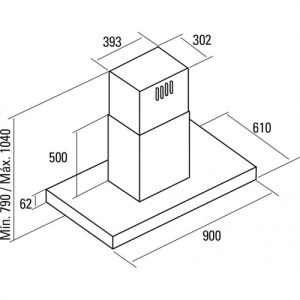 Máy hút mùi đảo Cata SELENE 900 INOX