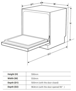 Máy rửa bát EUROSUN SMS60E08EB