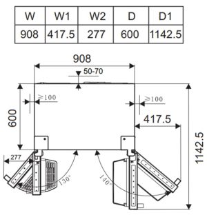 Tủ lạnh Side By Side KAFF KF-SBS600BWT