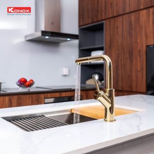 VÒI RỬA BÁT RÚT DÂY KONOX ARTAN GOLD