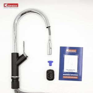 VÒI RỬA BÁT RÚT DÂY KONOX PONTE BLACK - 3 VÒI RỬA BÁT RÚT DÂY KONOX PONTE BLACK