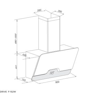 Máy hút mùi áp tường Malloca Drive F-152W - 9 Máy hút mùi áp tường Malloca Drive F-152W