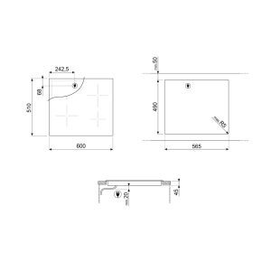 BẾP ĐIỆN GỐM THỦY TINH MÀU ĐEN SMEG SE363ETB 536 64 101 - 1 BẾP ĐIỆN GỐM THỦY TINH MÀU ĐEN SMEG SE363ETB 536 64 101