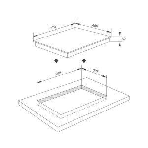 Bếp điện từ 2 vùng nấu Malloca MIR 772 / 1 từ 1 điện / Nhập khẩu Tây Ban Nha, kính Schott Ceran - 1 BẾP ĐIỆN TỪ 2 VÙNG NẤU MALLOCA MIR 772