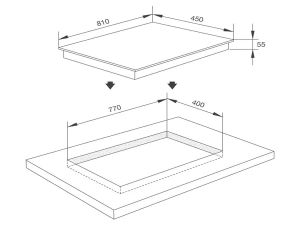 Bếp điện từ 3 vùng nấu Malloca MH 03IR N / Bếp 2 từ 1 điện, kính Eurokera chấm bi - 1 BẾP ĐIỆN TỪ 3 VÙNG NẤU MALLOCA MH 03IR N