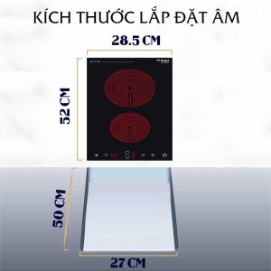 Bếp Domino 2 hồng ngoại Capri CR-168KT - 1 BẾP DOMINO 2 HỒNG NGOẠI CAPRI CR-168KT