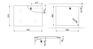 BẾP TỪ ĐA CHỨC NĂNG MÀU ĐEN SMEG SI1M7733B 536 64 081