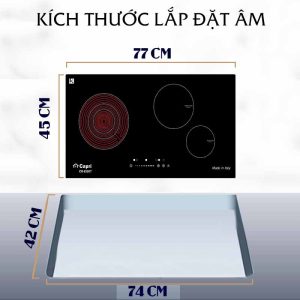 Bếp từ hồng ngoại 3 vùng nấu Capri CR-810KT Chấm bi - 1 BẾP TỪ HỒNG NGOẠI 3 VÙNG NẤU CAPRI CR-810KT CHẤM BI