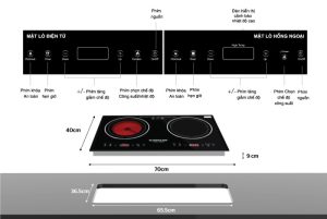BẾP ĐÔI ĐIỆN TỪ HỒNG NGOẠI SUNHOUSE SHB8609