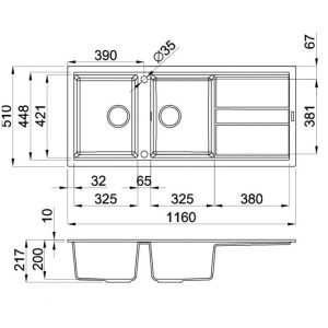 CHẬU ĐÁ MALLOCA TITANIUM K-50073