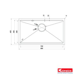 CHẬU RỬA BÁT KONOX WORKSTATION KN8046SU - 3 CHẬU RỬA BÁT KONOX WORKSTATION KN8046SU