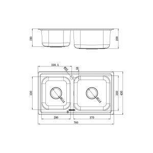 CHẬU RỬA CHÉN MALLOCA MS-2076E - 1 CHẬU RỬA CHÉN MALLOCA MS-2076E