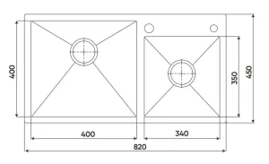 Chậu rửa INOX KAFF KF-HM8245L - 1 CHẬU RỬA INOX KAFF KF-HM8245L