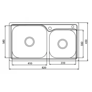 Chậu rửa INOX KAFF KF-M8245GHR - 1 CHẬU RỬA INOX KAFF KF-M8245GHR