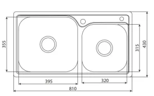 Chậu rửa INOX KAFF KF-P8143 - 1 CHẬU RỬA INOX KAFF KF-P8143