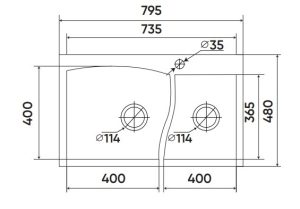 Chậu rửa KAFF KF-MIROH-795 - 1 CHẬU RỬA KAFF KF-MIROH-795