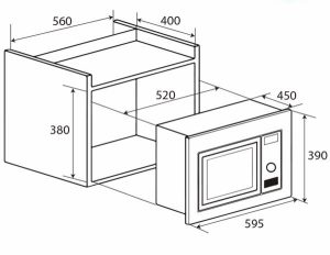 LÒ VI SÓNG ÂM TỦ KAFF KF-MC01 - 1 LÒ VI SÓNG ÂM TỦ KAFF KF-MC01