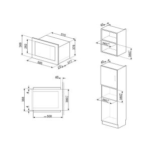 LÒ VI SÓNG KẾT HỢP NƯỚNG CLASSICA THÉP KHÔNG GỈ CHỐNG DÍNH SMEG FMI325X 536 34 161