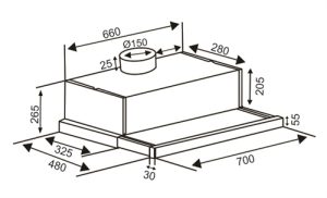MÁY HÚT MÙI ÂM TỦ CAPRI CR-702G