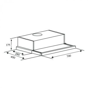 Máy hút mùi âm tủ Capri CR-702H - 1 MÁY HÚT MÙI ÂM TỦ CAPRI CR-702H