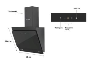 MÁY HÚT MÙI CAO CẤP KÍNH VÁT SUNHOUSE MAMA MMB6818 70