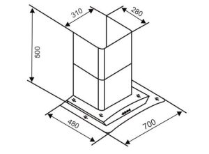 Máy hút mùi hiện đại kính cong Capri CR-636H - 1 MÁY HÚT MÙI HIỆN ĐẠI KÍNH CONG CAPRI CR-636H