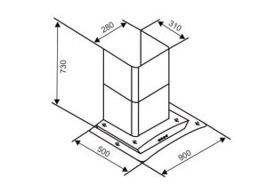 Máy hút mùi hiện đại kính cong Capri CR-901H - 1 MÁY HÚT MÙI HIỆN ĐẠI KÍNH CONG CAPRI CR-901H