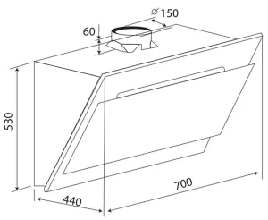 Máy Hút Mùi KAFF KF AT70LH - 1 MÁY HÚT MÙI KAFF KF AT70LH