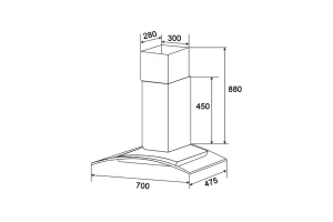 MÁY HÚT MÙI KÍNH CONG KAFF KF-GB702