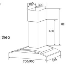 MÁY HÚT MÙI KÍNH CONG KAFF KF-GB705