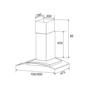 MÁY HÚT MÙI KÍNH CONG KAFF KF-GB905 - 2 MÁY HÚT MÙI KÍNH CONG KAFF KF-GB905