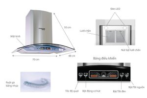 MÁY HÚT MÙI KÍNH CONG SUNHOUSE MAMA MM6716 70