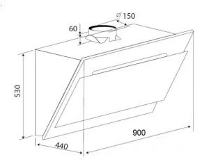 Máy hút mùi tự động KAFF KF AT90LH - 1 MÁY HÚT MÙI TỰ ĐỘNG KAFF KF AT90LH