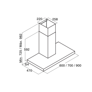 Máy hút mùi áp tường Cata MIDAS XGBK 900