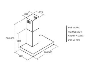 Máy hút mùi Kocher K-225C-90 - 1 Máy hút mùi Kocher K-225C-90