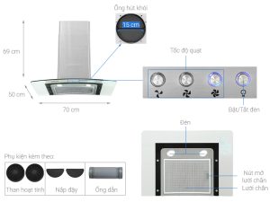 Máy hút mùi Kocher K-228T-70 - 1 Máy hút mùi Kocher K-228T-70