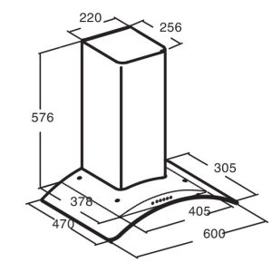 Máy hút mùi áp tường Cata CN-600 GLASS