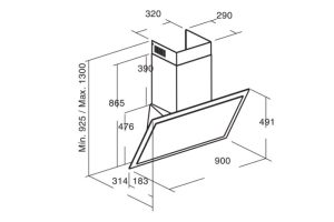 Máy hút mùi áp tường Cata Dalia BK/C