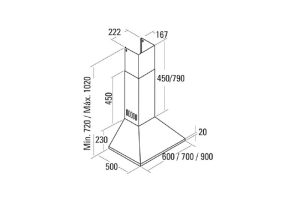 Máy hút mùi áp tường Cata OMEGA 700 X/A - 7 Máy hút mùi áp tường Cata OMEGA 600 X/A