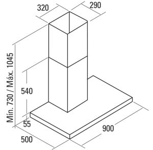 Máy hút mùi áp tường Cata SYGMA 900