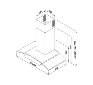 Máy hút mùi áp tường Malloca Delta-K890V - 1 Máy hút mùi áp tường Malloca Delta-K890V