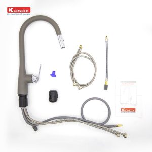 VÒI RỬA BÁT KONOX CURVA GREY - 10 VÒI RỬA BÁT KONOX CURVA GREY